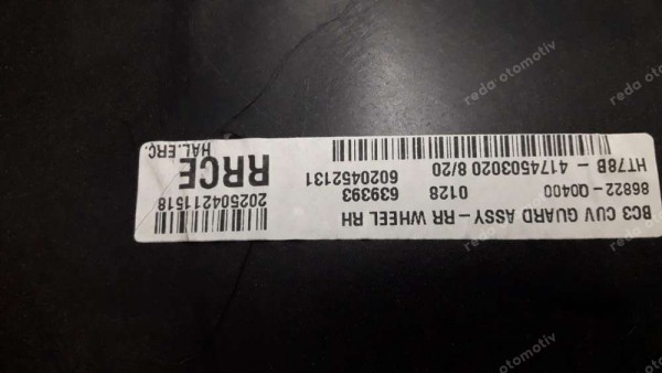 Hyundai Bayon Sağ Arka Çamurluk Davlumbazı 86822-Q0400 86826-Q0400 SP YP (MA-110)