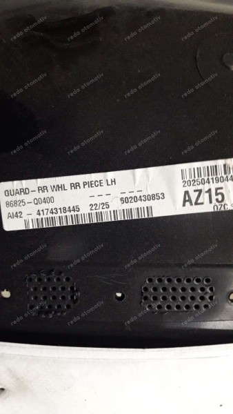 Hyundai Bayon Sağ Arka Çamurluk Davlumbazı 86821-Q0400 86825-Q0400 SP YP (MA-110)