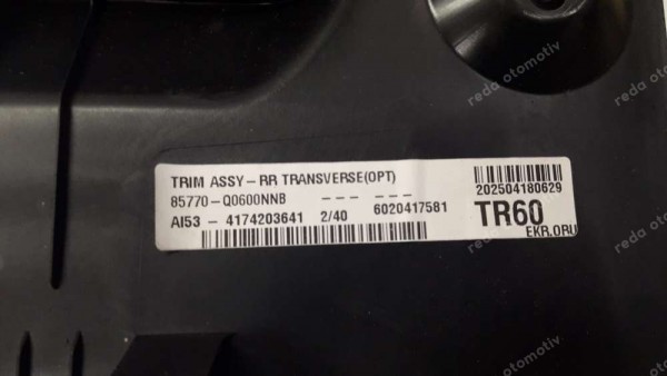 Hyundai Bayon Bagaj Arka Eşik Kaplama Trimi 85770-Q0600 SP YP (GD-120)