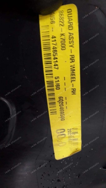 Hyundai İ10 Sağ Arka Çamurluk Davlumbazı Arka 86822-K7000 SP YP (MA-110)