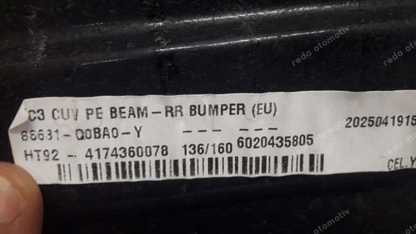 Hyundai Bayon Arka Tampon Demiri 86630-Q0BA0 SP YP (AD-110)