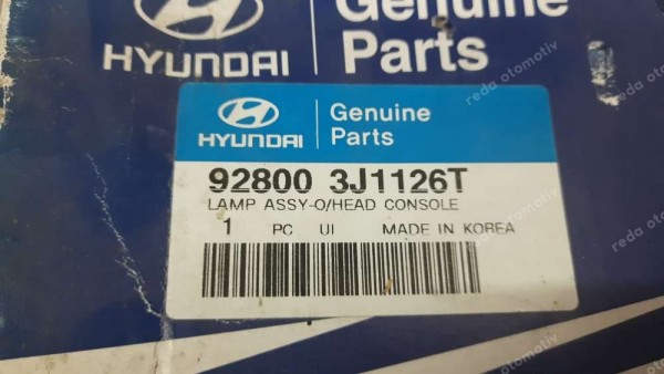 Hyundai İX55 Ön Konsol Tavan Aydınlatması Sunrooflu Gri Orj. 92800-3J1126T YP (FC-120)