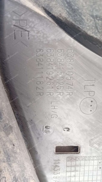 Renault Clio 5 Sol Ön Çamurluk Davlumbazı 638410574R CP HP (GC-110)