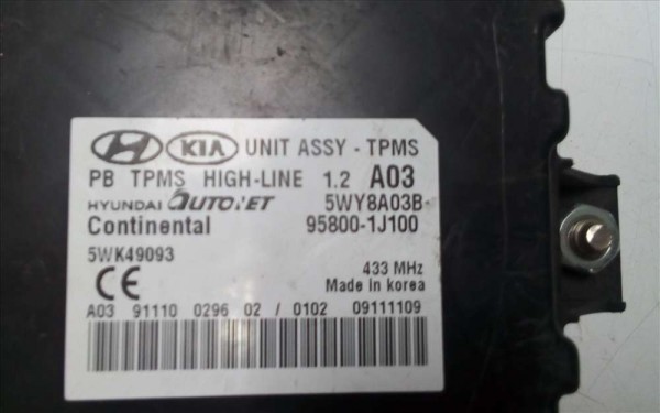 Hyundai İ20 TPMS Modülü Lastik Basınç Modülü Beyni 5WY8A03B 5WK49093 95800-1J100 CP [C-E-120]