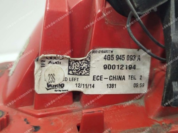 Audi A6 Sol İç Stop Lambası 4G5945093A (Tamirli parça) CP HP (KAR1)