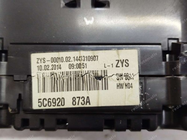 Volkswagen Jetta Gösterge Paneli 5C6920873A SP HP (JA120)