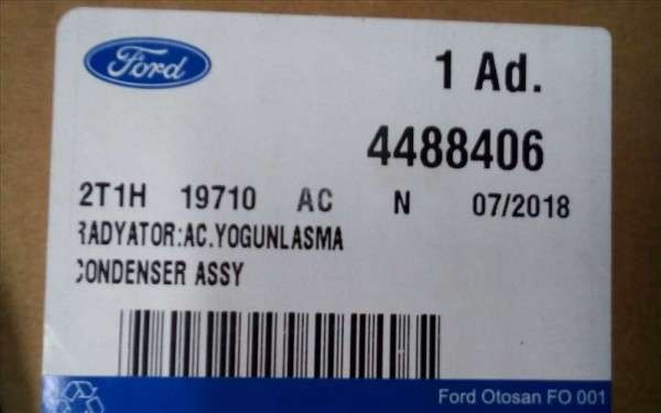 Ford Connect Klima Radyatörü AC Yoğunlaşma Orjinal 2T1H-19710-AC YS YP (DE130)