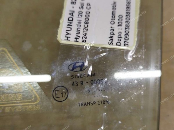Hyundai İ20 Sol Ön Kapı Camı 82410-C8010 CP (LA142)