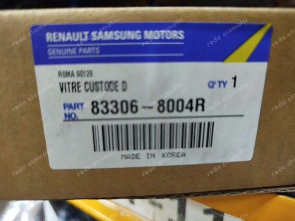 Renault Talisman Sağ Arka Kelebek Küstod Camı 833068004R YP (MA142)
