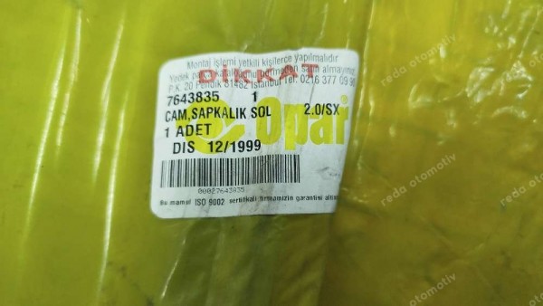 Fiat Tempra Sx Sol Arka Kelebek Küstod Camı 7643835 YP (LB122)