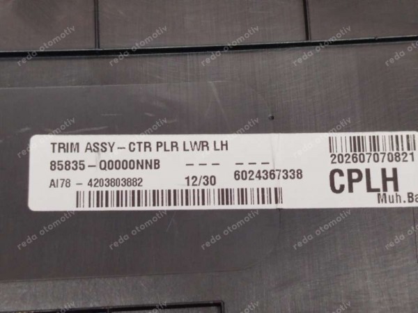 Hyundai Bayon İ20 Sol Orta Direk Alt Trim Bakaliti 85835-Q0000NNB SP YP (EA110)