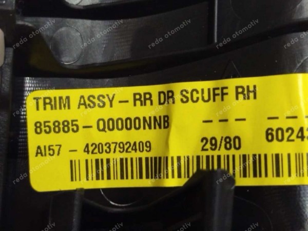 Hyundai Bayon İ20 Sağ Arka Marpiyel İç Trim Kaplaması Bakaliti 85885-Q0000NNB SP YP (EA110)