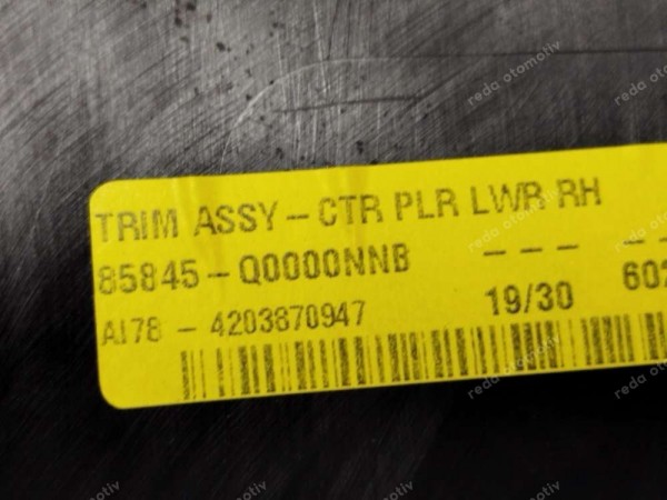 Hyundai Bayon İ20 Sağ Orta Direk Alt Trim Bakaliti 85845-Q0000NNB SP YP (EA110)