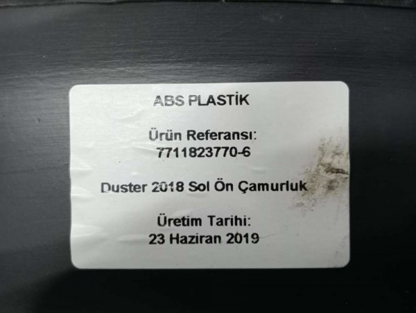 Dacia Duster Sol Ön Çamurluk Koruma Bandı Dodik YS CP