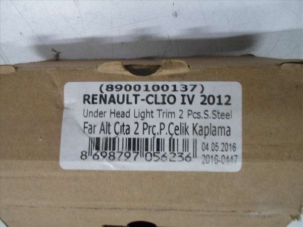 Renault Clio 4 Ön Far Alt Çıtası Nikelajı Takım 8900100137 YS YP [D-B-130]