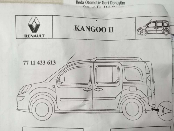 Renault Kangoo 3 Sol Arka Paçalık Orjinal 7711423613 YP [D-B-130]
