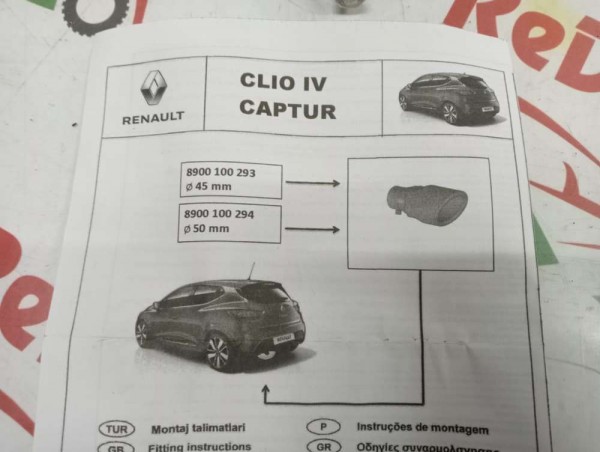 Renault Clio 4 Captur Krom Egzoz Ucu Orjinal 45mm 8900100293 YP [D-C-130]