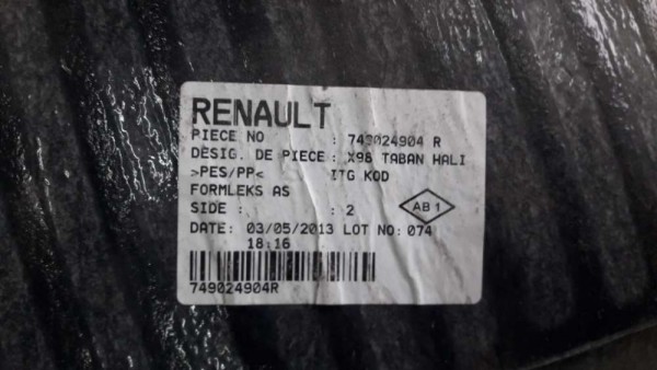 Renault Clio 4 Taban Halısı 749024904R CP