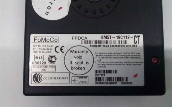 Ford Focus C-Max Mondeo Bluetooth Kontrol Ünitesi Modülü 8M5T-19C112-CT CP [D-E-110]
