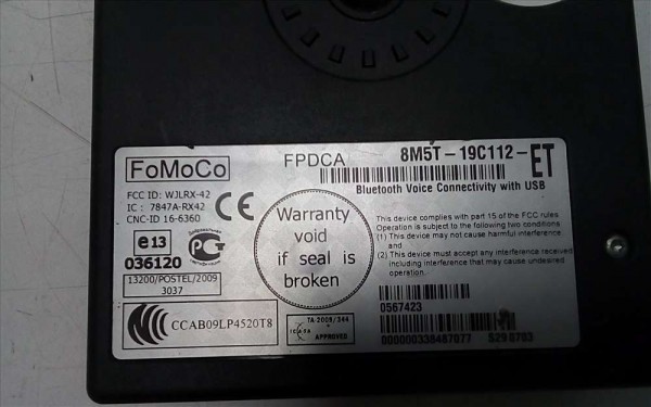Ford Focus C-Max Mondeo Bluetooth Kontrol Ünitesi Modülü [8M5T-19C112-ET] CP [D-E-110]