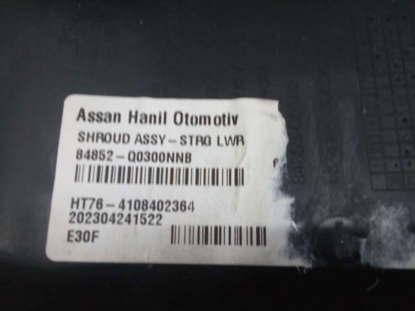 Hyundai İ20N Direksiyon Alt Kaplama Bakaliti 84852-Q0300 84853-Q0300 YP