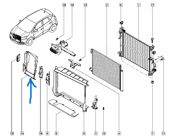 Renault Captur Radyatör Sağ Havalandırma Davlumbazı [215587801R] YP [I-F-109]