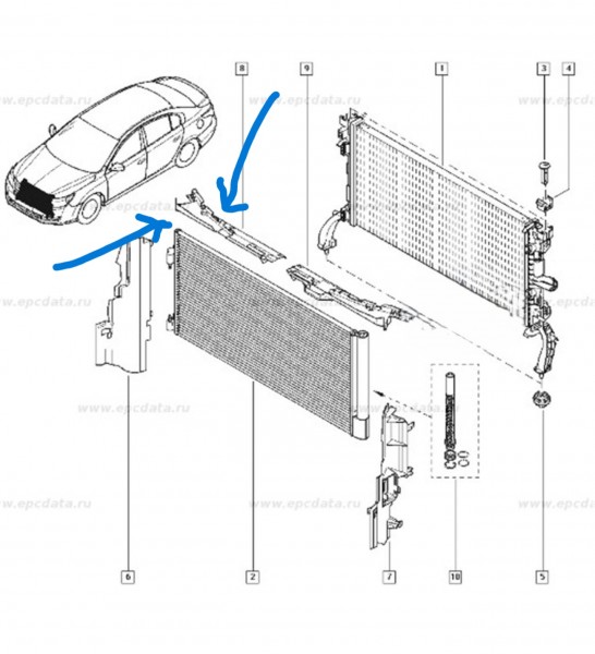 Renault Latitude Sağ Üst Radyatör Davlumbazı Orjinal [214760044R] YP [I-F-109]