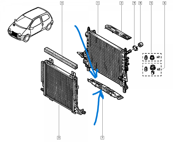 Renault Twingo Radyatör Alt Bakaliti [7700825960] YP [I-F-109]