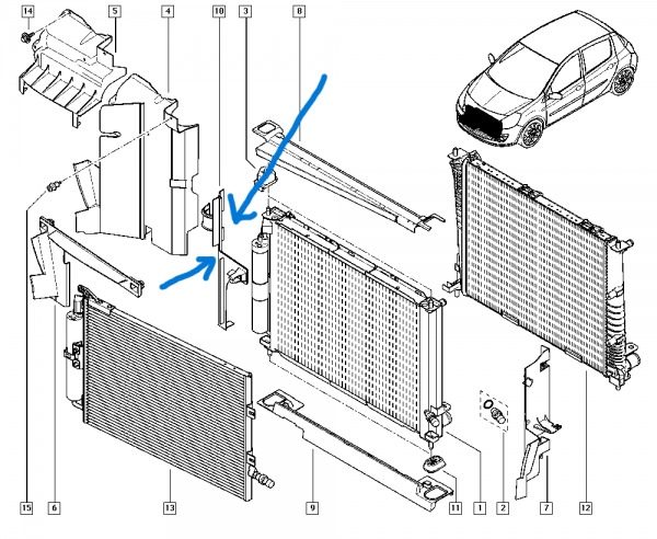 Renault Clio 3 Modüs Turbo Radyatör Tespit Parçası [8200292541] YP [I-F-109]