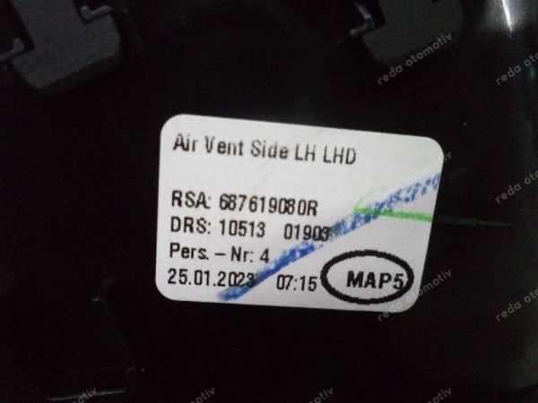 Renault Clio 5 Sol Havalandırma Kalorifer Izgarası Orjinal 687619080R YP