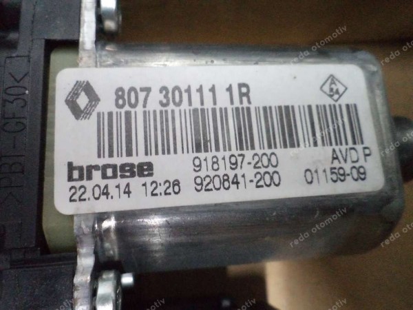 Renault Fluence Megane 3 Sağ Ön Cam Kriko Kaldırma Motoru Orj 807301111R YP (DF-130)